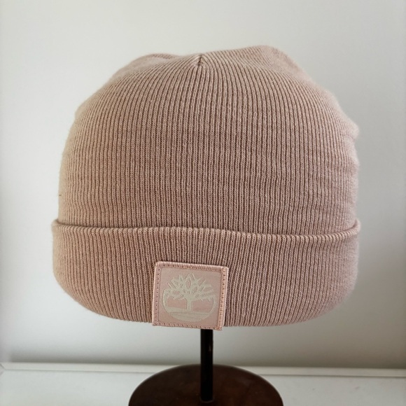 Timberland soft pink rib knit beanie cap hat - Picture 1 of 8